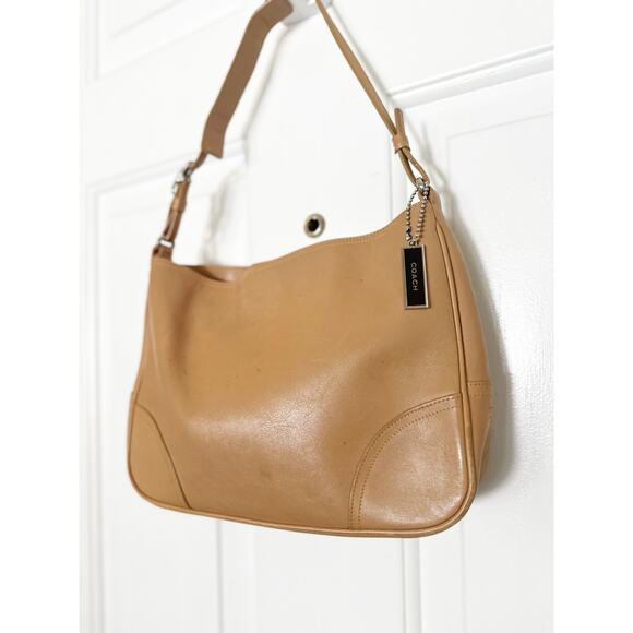 Vintage Coach Bag 8148 Cowhide Leather Shoulder Handbag Tan Brown Purse - Picture 3 of 10